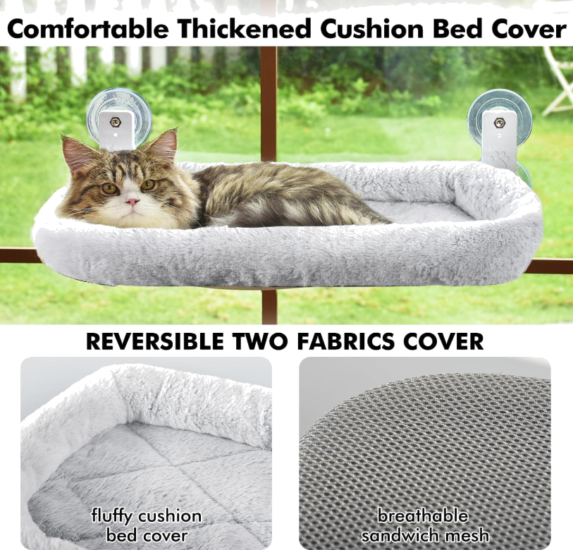 AMOSIJOY Cordless Cat Window Perch